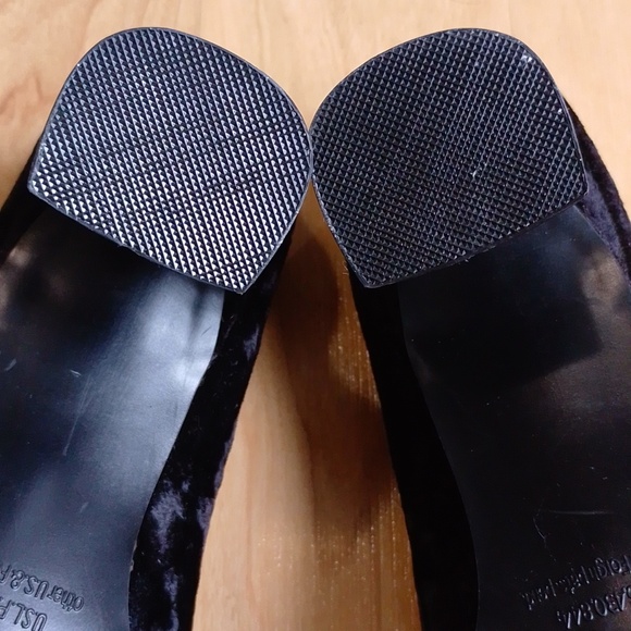 Rampage Suede Velour Black Wedge Heels Shoes 7 M - Picture 13 of 16